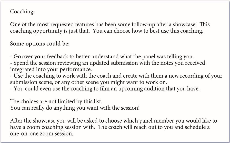 coaching info